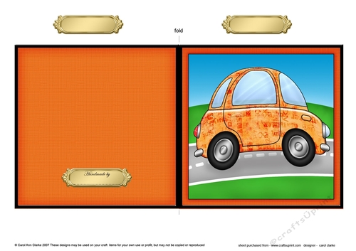 Funky Car Quick Cut and Fold Card 