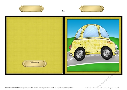 Funky Car Quick Cut and Fold Card 