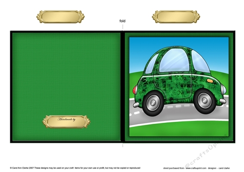 Funky Car Quick Cut and Fold Card 