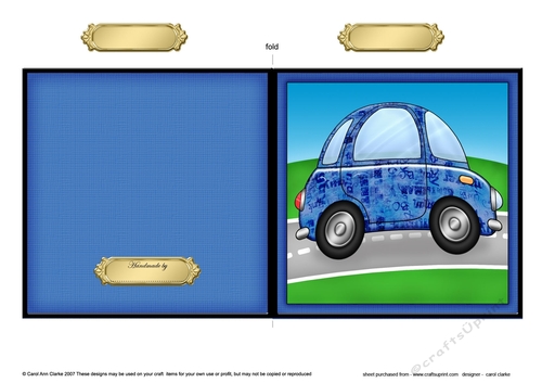 Funky Car Quick Cut and Fold Card 