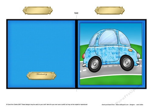 Funky Car Quick Cut and Fold Card 