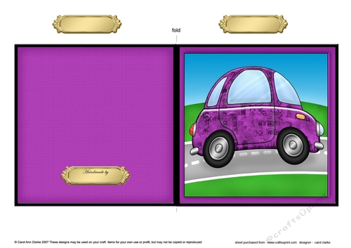 Funky Car Quick Cut and Fold Card 