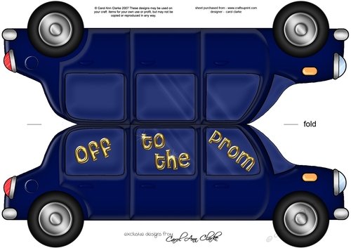 Large DL Off to the Prom Stretch Limo Shaped Card