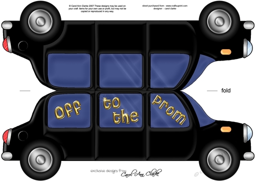 Large DL Off to the Prom Stretch Limo Shaped Card