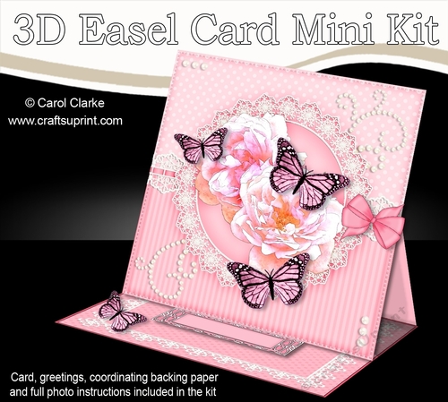 3D Easel Card Mini Kit - A Touch of Elegance - Flowers, Lace, Butterflies & Pearls