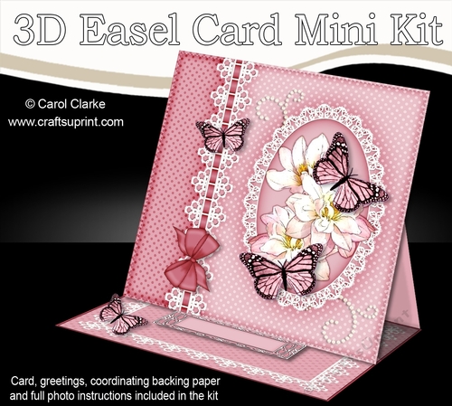 3D Easel Card Mini Kit - A Touch of Elegance - Flowers, Lace, Butterflies & Pearls