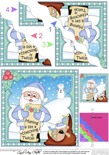 Christmas Santa Wavey Corner Stacker