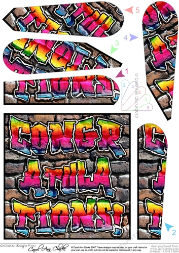Graffiti CONGRATULATIONS Fan Pyramage Topper