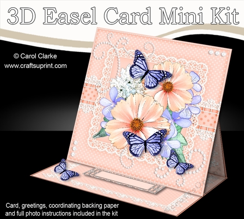 3D Easel Card Mini Kit - A Touch of Elegance - Flowers, Lace, Butterflies & Pearls