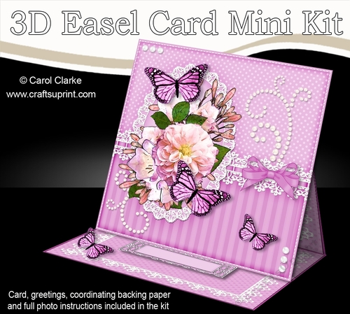 3D Easel Card Mini Kit - A Touch of Elegance - Flowers, Lace, Butterflies & Pearls
