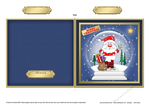 Christmas Santa got Stuck - Snowglobe Quick Cut and Fold Card