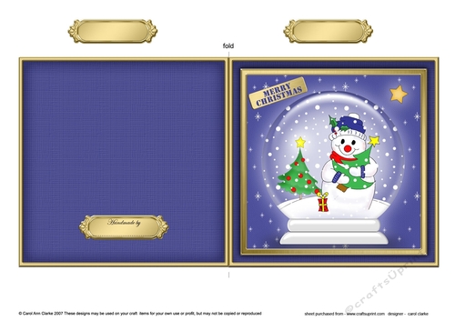 Christmas Snowman - Snowglobe Quick Cut and Fold Card