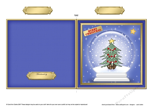 Christmas Tree - Snowglobe Quick Cut and Fold Card