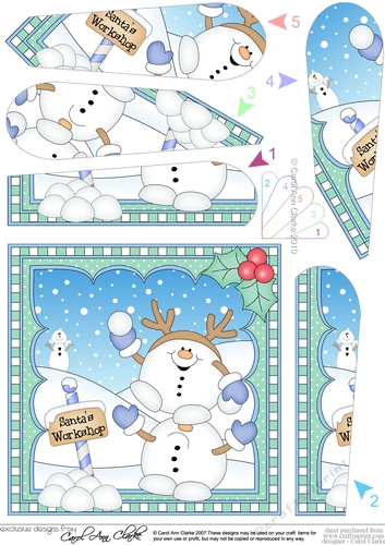 Christmas Snowball Sam Fan Pyramage Topper