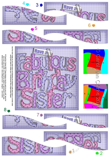 Happy Birthday SISTER Wavy Spiral Side Stacker