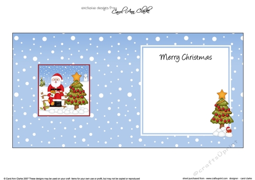 Christmas Santa has decorated the Xmas Tree square landscape insert
