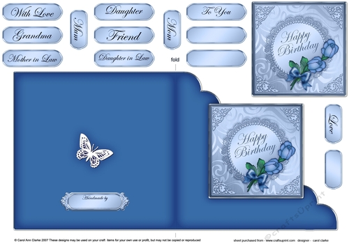 Roses and Metallic Lace - Cut and Fold Corner Card