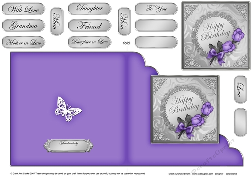 Roses and Metallic Lace - Cut and Fold Corner Card