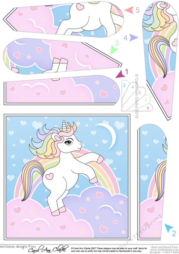 Cute Little Unicorn Fan Pyramage Topper