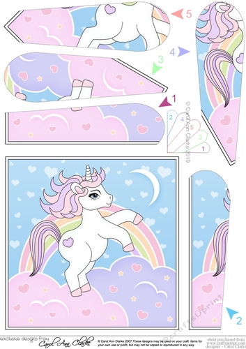 Cute Little Unicorn Fan Pyramage Topper
