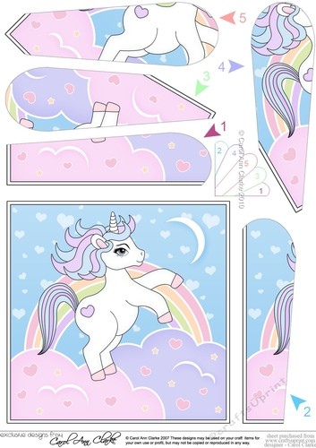 Cute Little Unicorn Fan Pyramage Topper