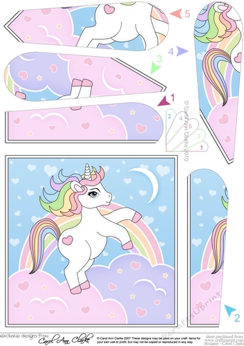 Cute Little Unicorn Fan Pyramage Topper