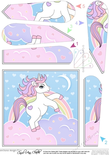 Cute Little Unicorn Fan Pyramage Topper