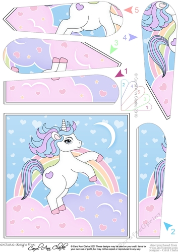 Cute Little Unicorn Fan Pyramage Topper