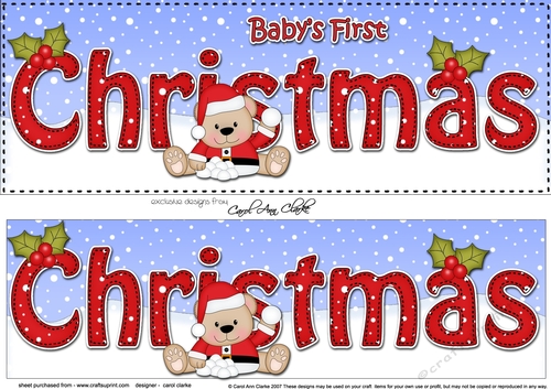 Large DL Babys First CHRISTMAS 3D decoupage 
