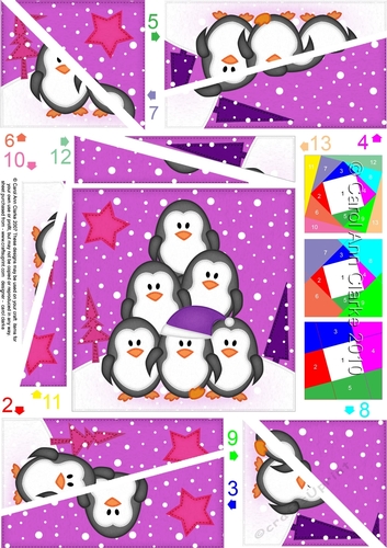 Christmas Penguin Tree Felties Twisted Spiral Side Stacker