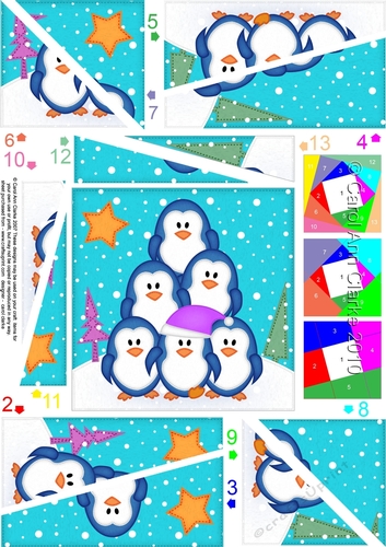Christmas Penguin Tree Felties Twisted Spiral Side Stacker
