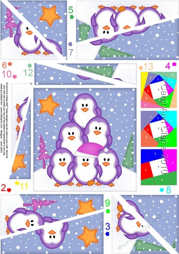 Christmas Penguin Tree Felties Twisted Spiral Side Stacker