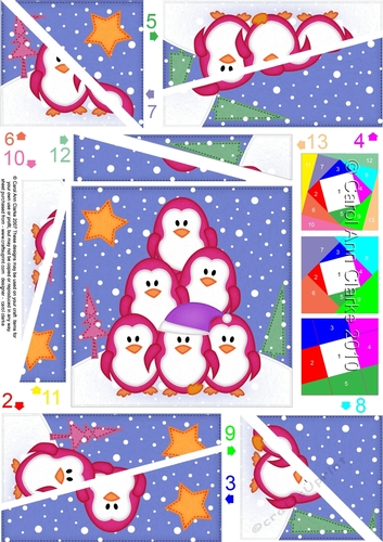 Christmas Penguin Tree Felties Twisted Spiral Side Stacker