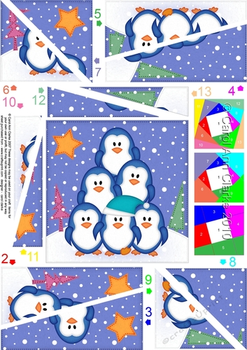 Christmas Penguin Tree Felties Twisted Spiral Side Stacker