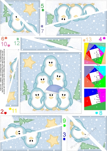Christmas Penguin Tree Felties Twisted Spiral Side Stacker