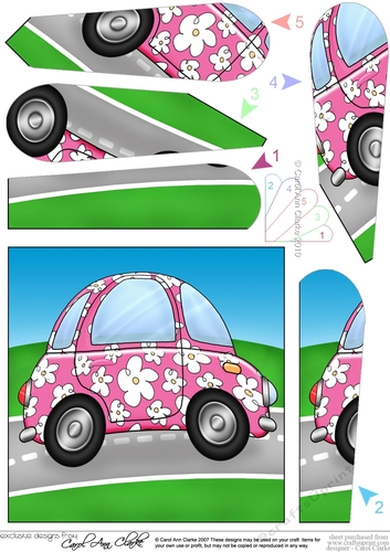 Funky Floral Car Fan Pyramage Topper
