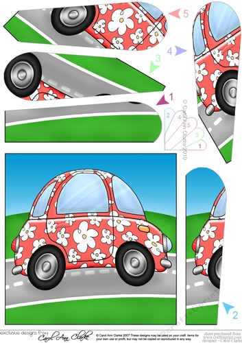Funky Floral Car Fan Pyramage Topper
