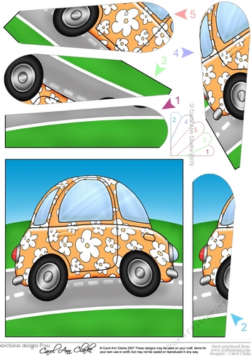 Funky Floral Car Fan Pyramage Topper