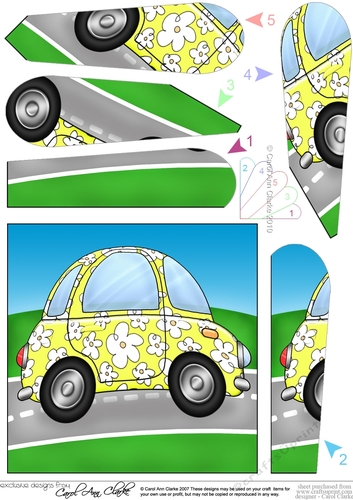 Funky Floral Car Fan Pyramage Topper