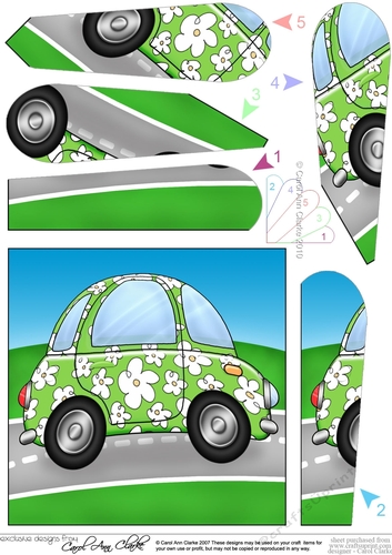 Funky Floral Car Fan Pyramage Topper