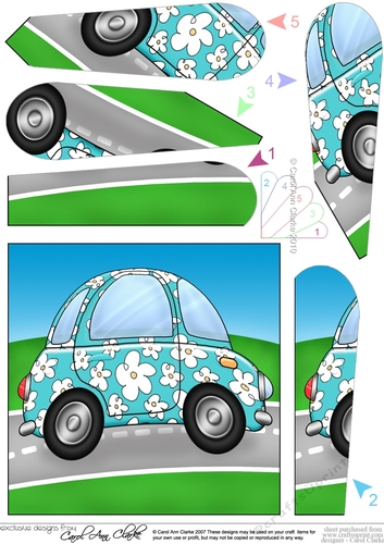 Funky Floral Car Fan Pyramage Topper