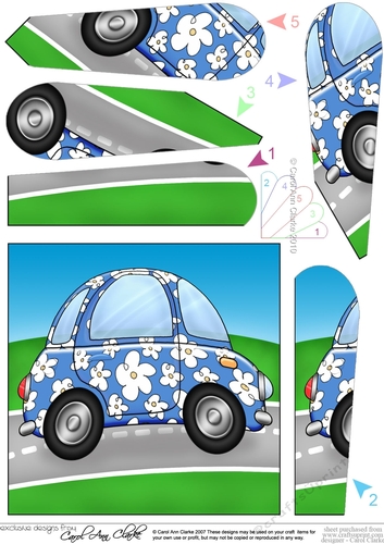 Funky Floral Car Fan Pyramage Topper