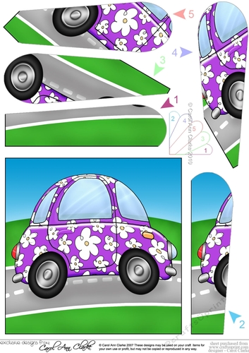Funky Floral Car Fan Pyramage Topper