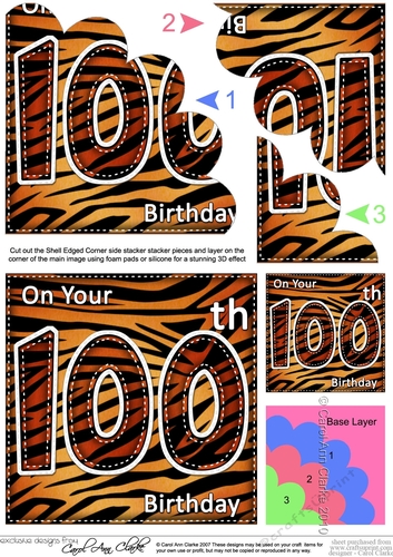 Fun Zebra striped 100th Birthday Shell Edged Stacker