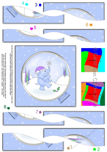 Cute Christmas Elephant Wavy Spiral Side Stacker