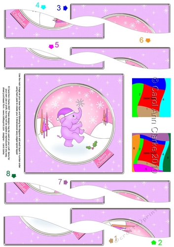 Cute Christmas Elephant Wavy Spiral Side Stacker