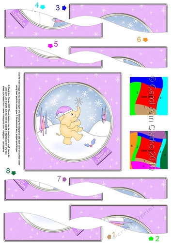 Cute Christmas Elephant Wavy Spiral Side Stacker
