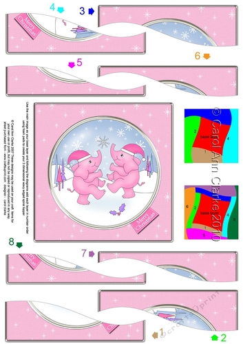 Cute Christmas Elephants Wavy Spiral Side Stacker