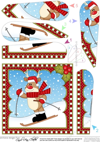 Christmas Rudolph Fan Pyramage Topper