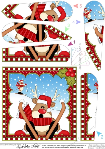 Christmas Rudolph Fan Pyramage Topper